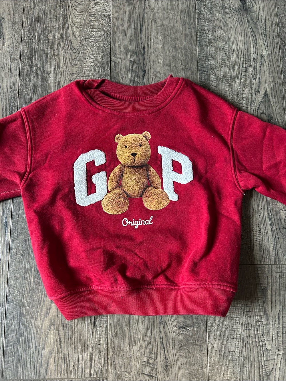 GAP Kids Red Sweatshirt with Teddy Graphic